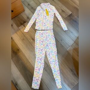 Katie J NYC Pastel Bow Print Kids Pajama Set